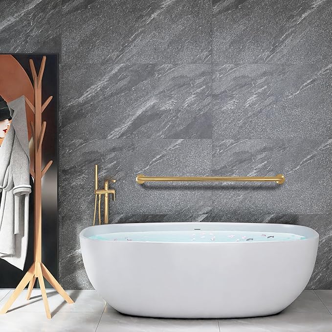 Shower Grab Bar, 2 Pack 39.4 Inch Gold Bathroom Grab Bar, 1.25" Diameter 304 Stainless Steel Anti-Slip Grab Bars for Bathtubs and Showers, Handicap Shower Grab Bar for Seniors Elderly