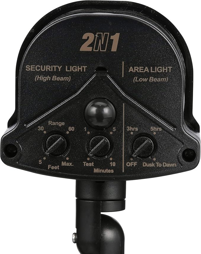 Good Earth Lighting Three-Head 2N1 LED Motion Security & Area Light - Bright White Light - 50,000 Hours Lamp Life - Direct Wire Installation - White