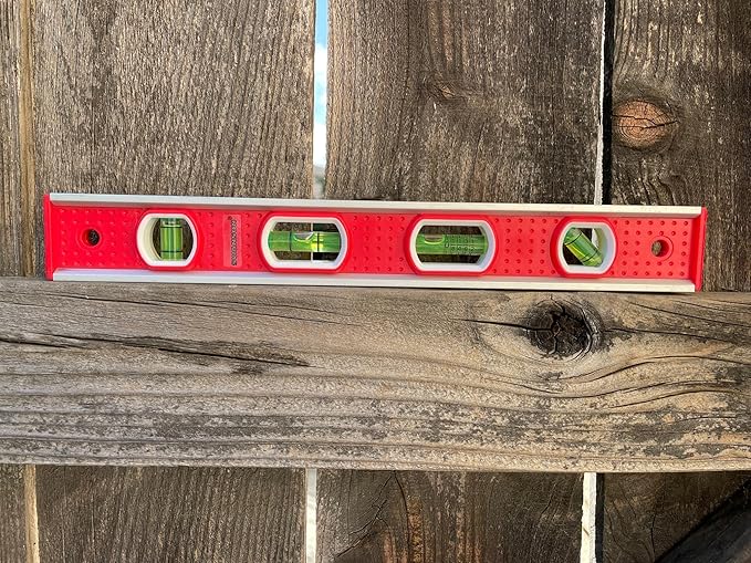 Swanson Tool Co TBL001M 12 inch Aluminum Frame Magnetic Toolbox Level with Pitch Vial, Top Read Views, with 3 Rare Earth Magnets and 4 Bubble Vials for 0°/90°/45° Measurements