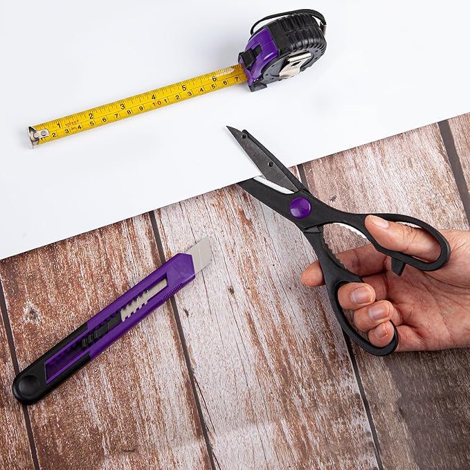 CARTMAN 126-Piece Home Tool Set Kit, Basic Household Hand Tools with Storage Case, Purple