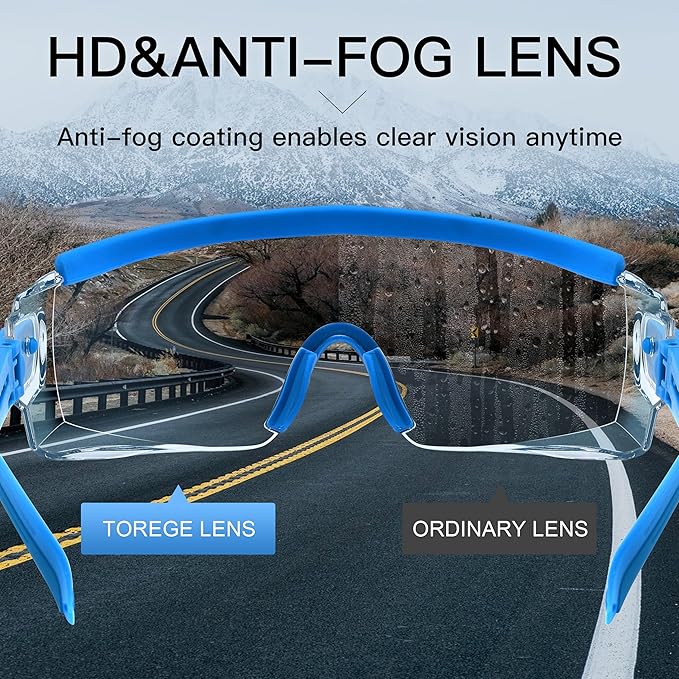 Safety Glasses Over Eyeglasses Anti Fog Safety Goggles Protective Glasses With Adjustable Frame For Men Women