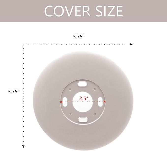 MODERN WAVE - Google Nest Thermostat Wall Plate Imperfections Cover 1-Pack (Round, White)
