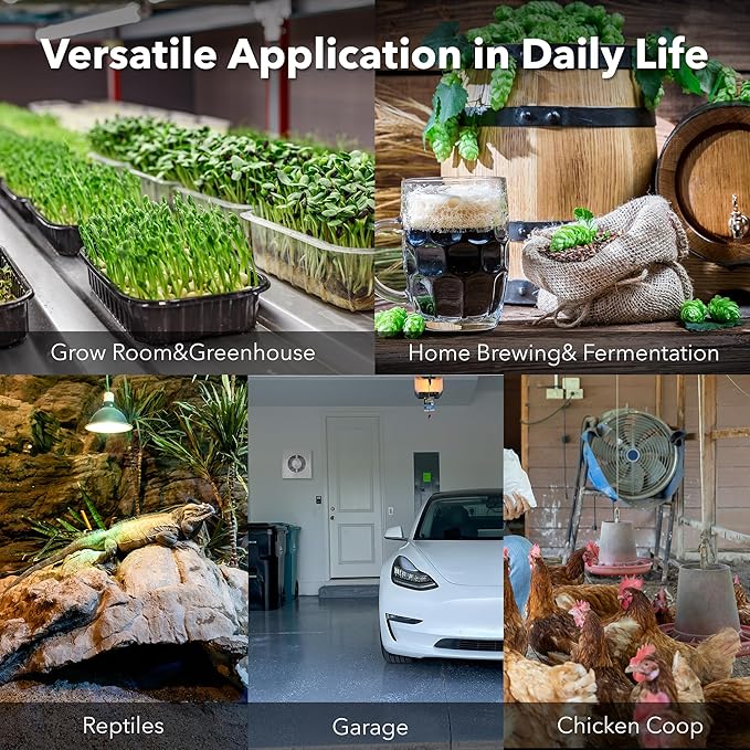 BN-LINK Digital Cooling Thermostat Controller, Temperature Controlled Outlet for Attic Fan, Exhaust Fan, Cooling Devices 40-108°F, 8.3A 1000W