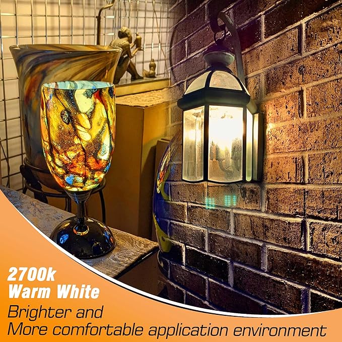 E12 40 Watt Equivalent LED Light Bulbs 2700K Warm White 120Volt 450lm 4W T6 C7 E12 Small Base LED Candelabra Bulb for Chandelier Pendant Ceiling Fan Lighting Wall Sconces, Non-Dimmable, 4 Pack