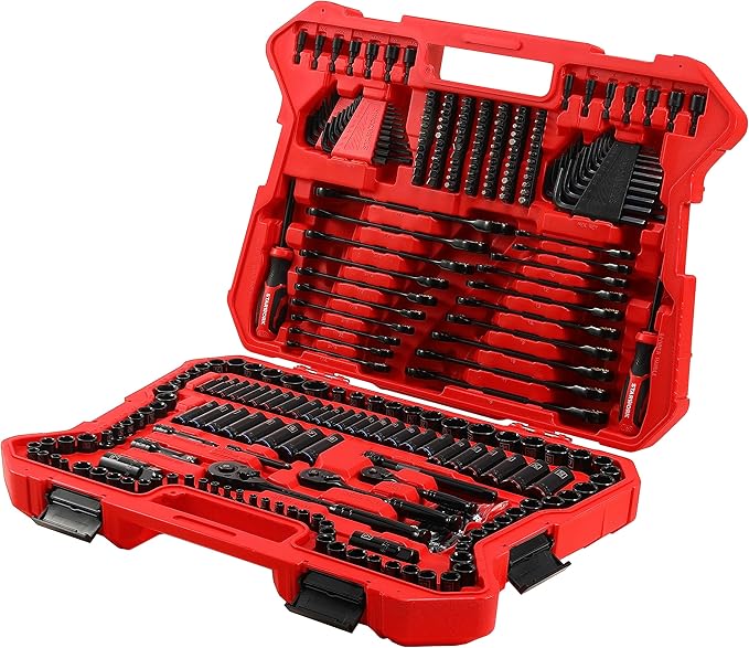 TRUE MECHANIC 303-Piece Mechanics Tool Set, 120T Ratcheting Wrench, Professional, SAE/Metric