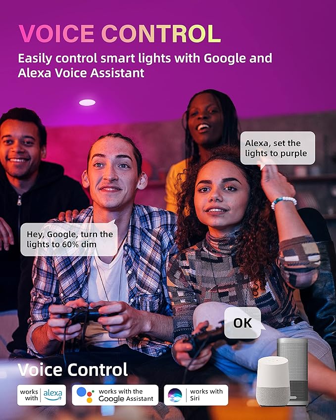 2 Pack Black Smart Recessed Lighting 6 Inch, Ultra-Thin 6 Inch LED Recessed Lights12W 1200LM Smart Downlight with Junction Box, Compatible with Alexa/Google Assistant and Siri - ETL and Energy Star