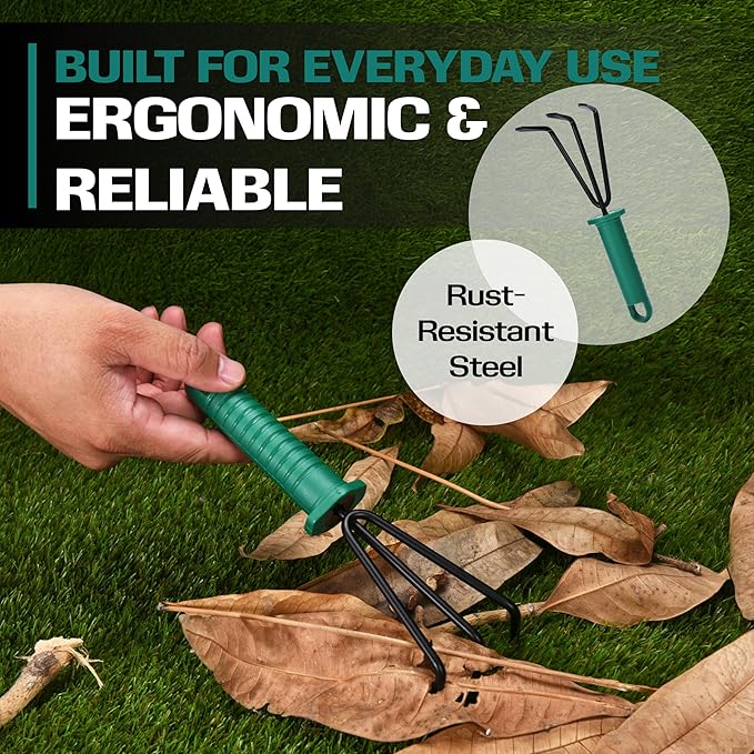 2wayz Garden Tool Set - 5-Piece Durable Gardening Hand Tools - 3x12x7-inch Gardening Kit with Portable Box and Carrying Case - Small Garden Planting and Essentials Tools - Gift for Garden Lovers