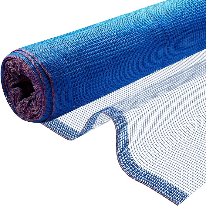 Fire Retardant Debris Safety Netting (8.6' x 150' - Blue) - High Visibility Construction & Scaffolding & Railing & Elevator Netting for Enhanced Safety - Construction Fencing