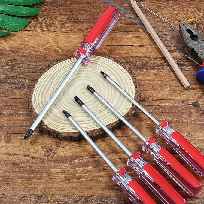 5 Pcs Torx Security Screwdriver Set with Magnetic Tip Plastic Grip, Torx Screwdriver for Computer Repairing, (T15 T20 T25 T27 T30)