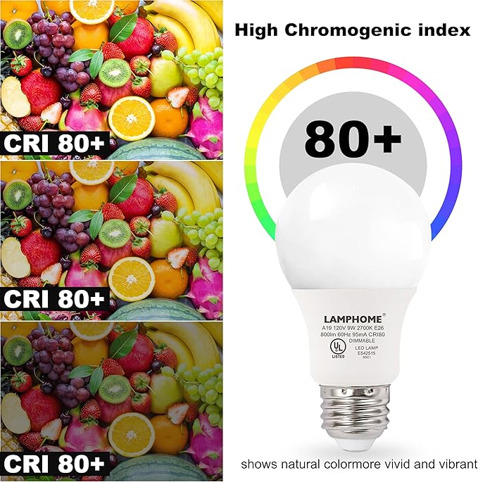 24-Pack Soft White LED Bulbs - Ideal for Bedroom & Living Room, 60W Equivalent, 2700K, 9W, 15000-Hour Life, E26 Base