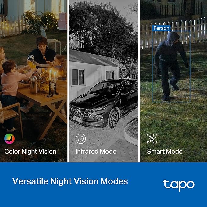 Tapo 2K 3MP Pan/Tilt Indoor/Outdoor Security Camera - Free Person/Baby Cry Detect & Motion Track, 360° Pan, Color Night Vision, SD/Cloud Storage, Works w/Alexa & Google Home HybridCam 360