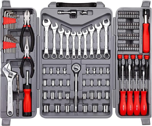 CARTMAN 123 Piece Socket Wrench Set Auto Repair Tool Set Toolbox Storage Case General Household Tool Kit Perfect for Homeowner Diyer Handyman
