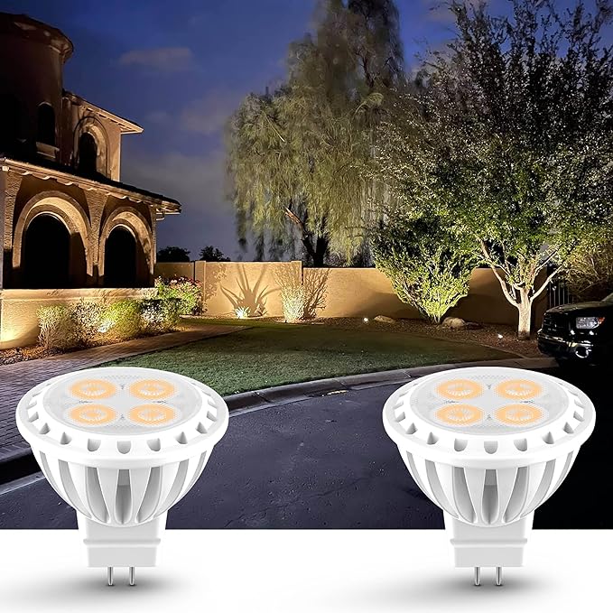 ALIDE 3W MR11 LED Light Bulbs, 12v 20w 35w Replacement, Low Voltage Fiber Optics Christmas Tree Outdoor Landscape Bulb, G4/GU4/GZ4 Bi-Pin Base, Soft Warm White 2700K, Non-Dimmable, 6Pack