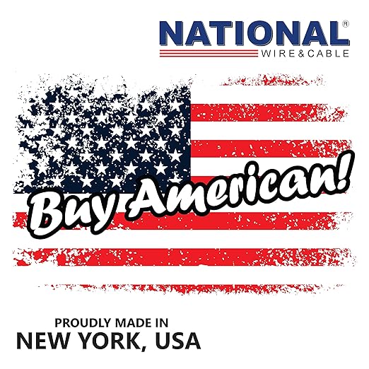 18/4 25Ft. NATIONAL Wire&Cable Thermostat Doorbell HVAC Heating Control Professional Cable Wire - Made in USA - 100% Solid Copper Conductors, CL2 ETL Listed, Low Voltage Applications Use