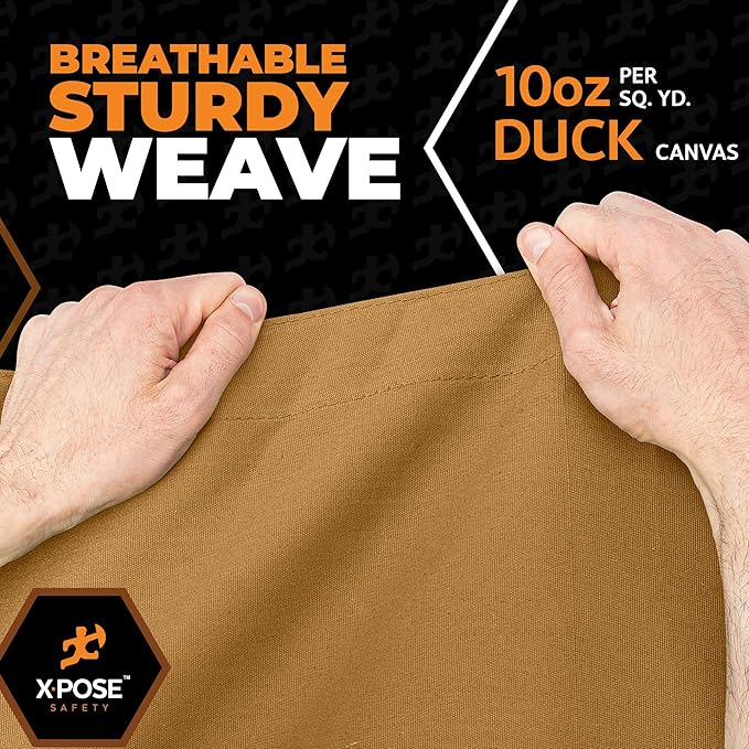 Xpose Safety Canvas Tarp - 10oz Tan Canvas Tarps Heavy Duty Water Resistant with Brass Grommets- Multipurpose Outdoor Tarpaulin for Camping, Canopy, Trailer, Equipment Cover 6' x 6'