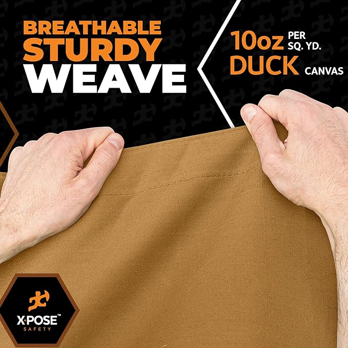 Xpose Safety Canvas Tarp - 10oz Tan Canvas Tarps Heavy Duty Water Resistant with Brass Grommets- Multipurpose Outdoor Tarpaulin for Camping, Canopy, Trailer, Equipment Cover 10' x 10'