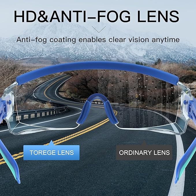 Safety Glasses Over Eyeglasses Anti Fog Safety Goggles Protective Glasses With Adjustable Frame For Men Women
