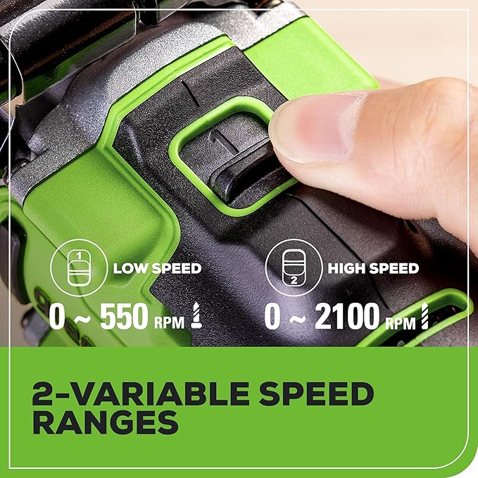 Greenworks 24V Cordless Brushless 800in-Ibs Drill & 2650 in-ibs Impact Driver Combo Kit with 4.0Ah Battery and Charger