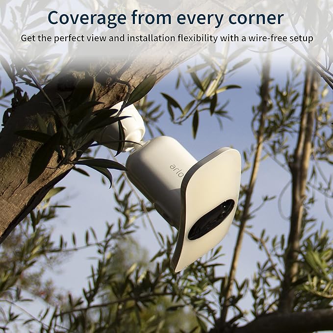 Arlo Pro 3 Floodlight Security Camera 2K HDR 2000-3000 Lumens | Wire-Free | Protect Driveways & Alleyways | Connects to Wi-Fi | Color Night Vision, Motion Sensor, 2-Way Audio, Rechargeable (White)