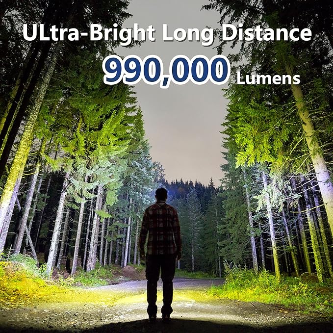 Rechargeable Flashlights 2 Pack, High Lumens Super Bright Flashlight with LCD Digital Display, 5 Adjustable Mode Powerful Tactical Flashlight, Waterproof Flashlights for Camping Hiking