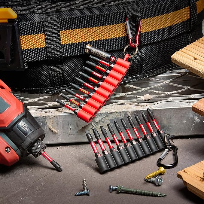 Impact Square Screwdriver Bits Set, 20 Pieces 2”Magnetic(SQ1/SQ2/SQ3) S2 Steel Multi Cross Driver Bits and 1 Pc Bit Holder with Soft Hanging Strips