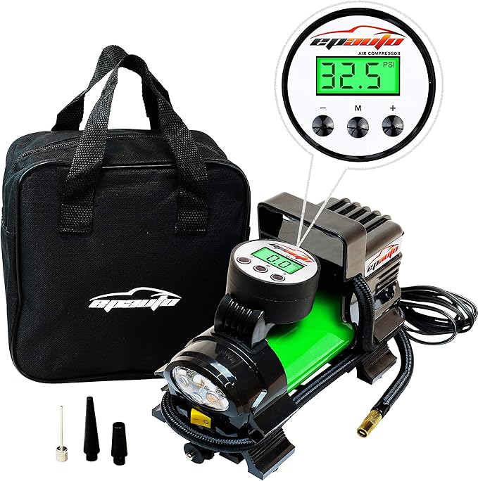 epauto 12V DC Portable Air Compressor Pump, Digital Tire Inflator
