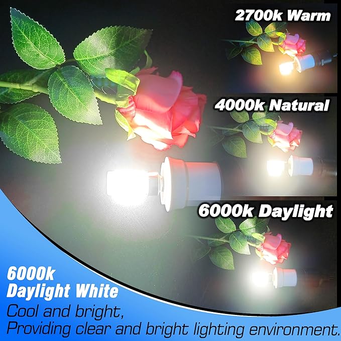 E12 40 Watt Equivalent LED Bulbs 6000K Daylight White 450lm 4W 120V LED Candelabra Bulb with T6 C7 E12 Small Base for Wall Sconces Pendant Chandelier Ceiling Fan Lighting, Non-Dimmable, 4 Pack