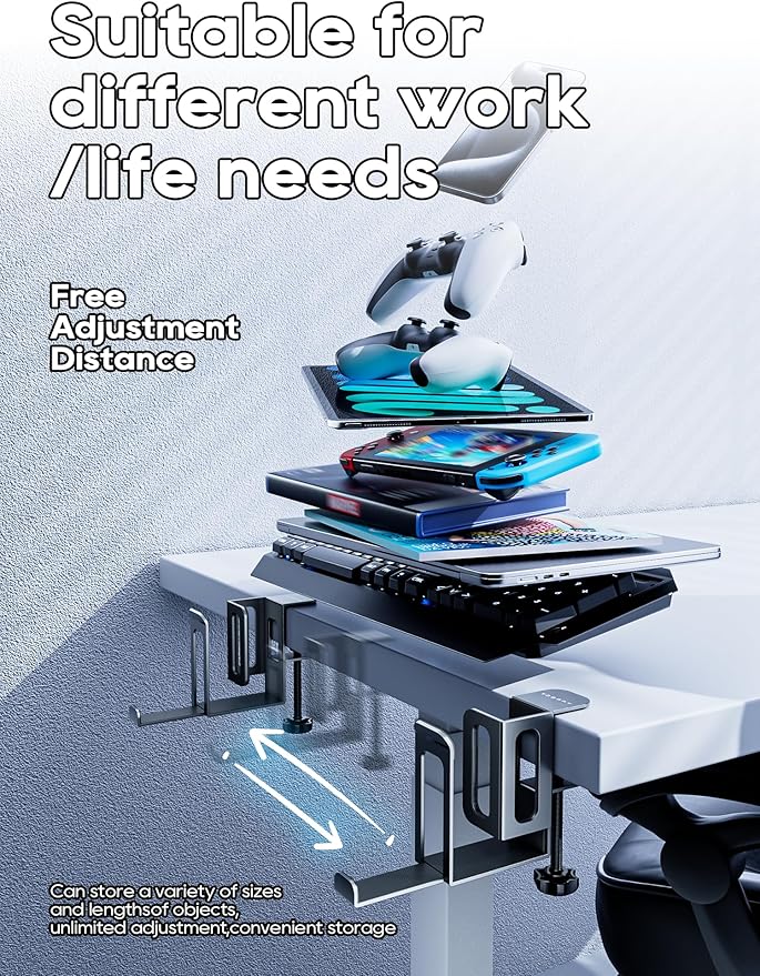 NODOCA 2-Slot Laptop Storage for Desk, Vertical Laptop Stand, MacBook Vertical Stand, with Headphone Holder, Desk Side Storage, Laptop Storage Rack for MacBook/Surface/Samsung/HP/Dell[L, Black]