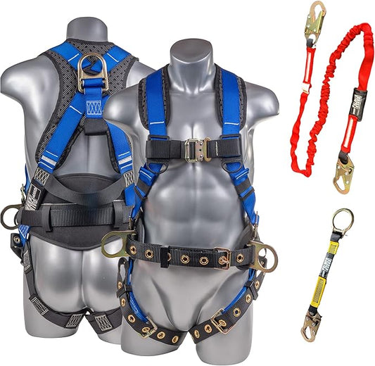 Palmer Safety Hammerhead 5pt Safety Harness Back Padded, QCB Chest, Tongue Buckel Legs Straps, Back & Side D-Rings