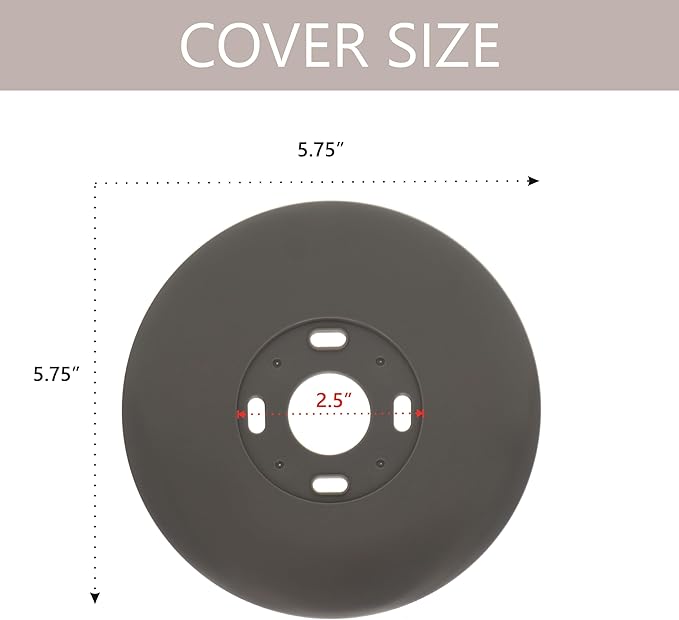 MODERN WAVE - Google Nest Thermostat Wall Plate Imperfections Cover 1-Pack (Round, Grey)
