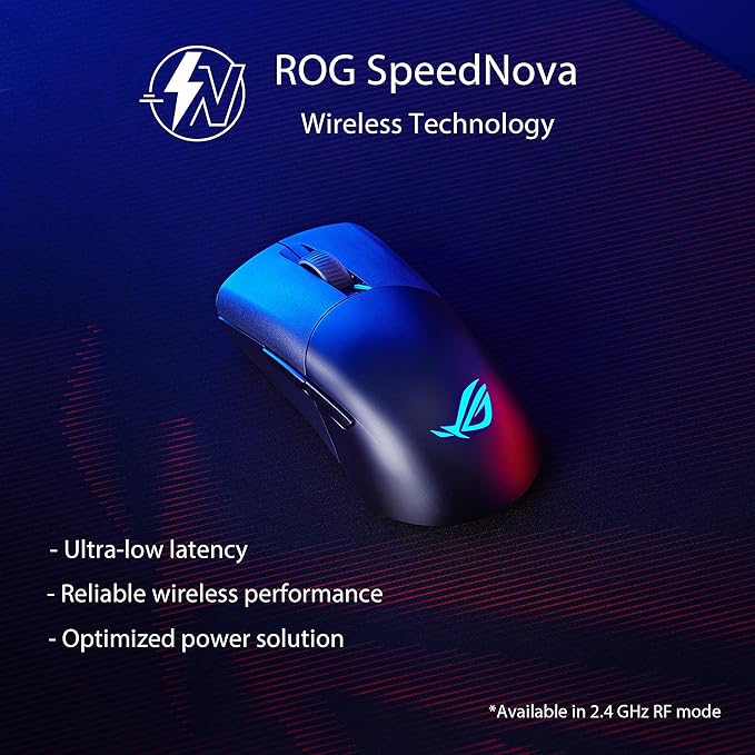 ASUS ROG Keris Wireless Aimpoint Gaming Mouse – Right-Handed Ergonomic, 75g, Tri-Mode Connectivity, 42K DPI, up to 119Hr Battery, PC/Mac Support - Black