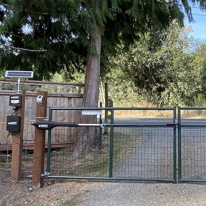 Ghost Controls Heavy-Duty Solar Automatic Gate Opener Kit for Driveway Swing Gates with Long-Range Solar Gate Opener Remote - Model TDS2XP