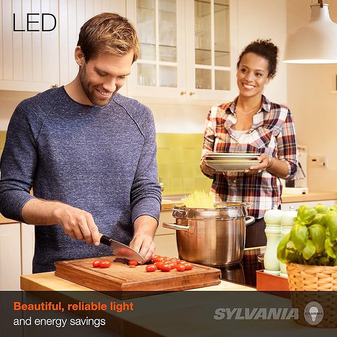 SYLVANIA ECO LED A19 Light Bulb, 100W Equivalent, Efficient 14.5W, 7 Year, 1450 Lumens, Non-Dimmable, Frosted, 2700K, Soft White - 6 Pack (40885)