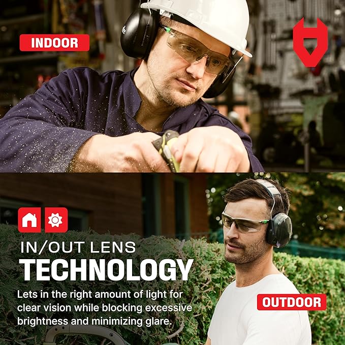 NoCry Lightly Tinted Anti Fog Safety Glasses for Men or Women with Scratch-Resistant Lenses - ANSI Z87.1 Certified with 100% UV Protection - Adjustable Temples and Nose Pad - Wraparound Design