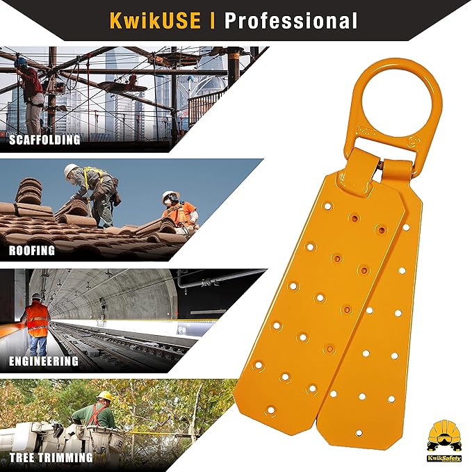KwikSafety - Charlotte, NC - TSUNAMI KIT [Premium BRAIDED ROPE] Vertical Lifeline, 1-D Ring Safety Harness, Lightweight Tool Lanyard, Roof Anchor, 20L Dry Bag ANSI OSHA Fall Protection System / 25 FT.