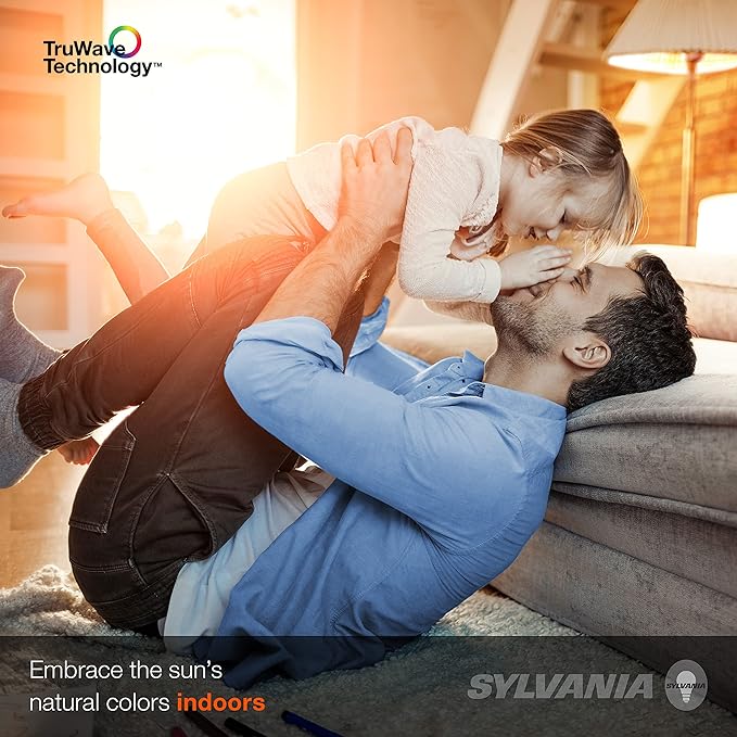 Sylvania LED TruWave Natural Series A19 Light Bulb, 100W Equivalent, Efficient 15W, 1600 Lumens, Medium Base, Dimmable, Clear, 2700K, Soft White - 4 Pack (42275)