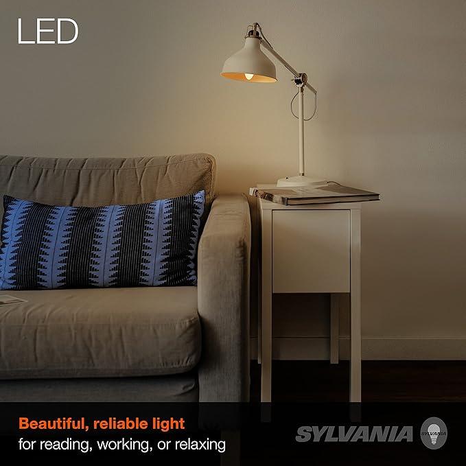 SYLVANIA ECO LED B10 Light Bulb, 40W=2.5W, 7 Year, 300 Lumens, Non-Dimmable, Clear, 2700K, Soft White - 6 Pack (40878)