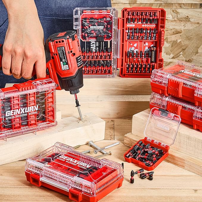 27Pieces Impact Screwdriver Bits Set, Magnetic S2 Steel Phillips/Slotted/Square/Torx Insert Power Bits Tips, Impact Bit Holder and Impact Socket Adapte with Pink Storage Box Case