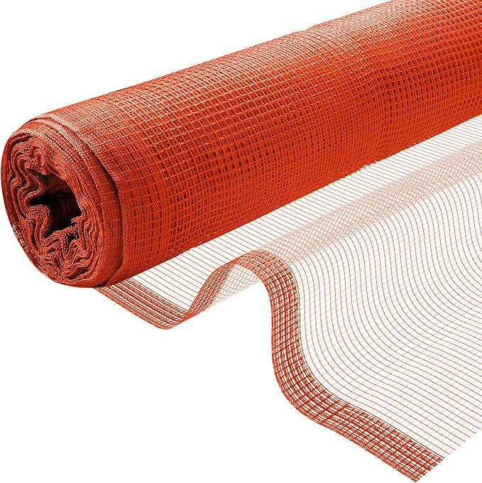Fire Retardant Debris Safety Netting (10.5' x 150' - Orange) - High Visibility Construction & Scaffolding & Railing & Elevator Netting for Enhanced Safety - Construction Fencing