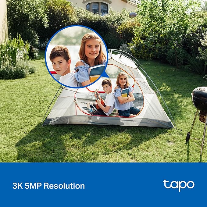 Tapo 3K 5MP Wired Pan/Tilt Indoor/Outdoor Security Camera, Free Person/Vehicle/Baby Cry Detect & 360° Motion Track, Color Night, SD/Cloud, Wrks w/Alexa & Google Home, 2.4 GHz WiFi, HybridCam 360