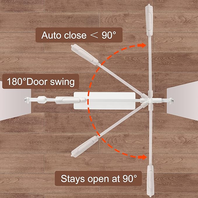 Extra Wide Baby Gate 48.03-52.76 Pressure Mounted,Child Dog Pet Safety Gates with Walk Through Door for Doorways Stairs No Drilling in Door,White