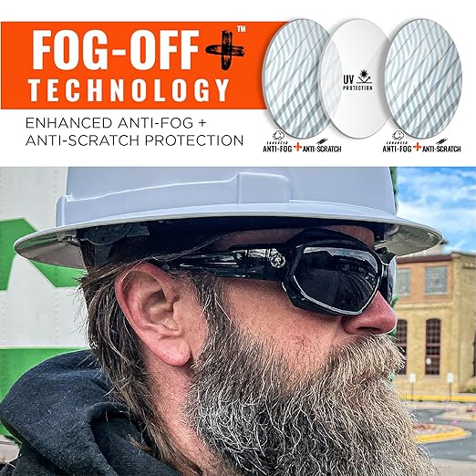 Ergodyne Skullerz Loki Convertible Anti Scratch Safety Spoggles Glasses-Includes Gasket and Strap to Convert to Goggle, Anti Fog