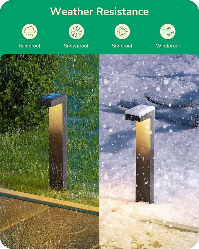 EDISHINE Low Voltage Landscape Lighting, 3.2W 3000K 50,000Hrs Electric LED Pathway Lights Wired, 12V Waterproof Outdoor Landscape Path Lights, Modern Aluminum Housing for Driveway Garden, 6Pack