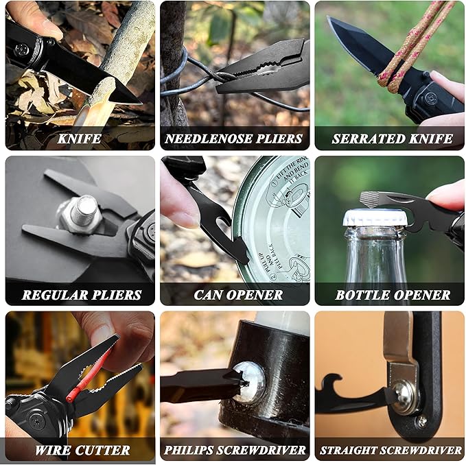 RoverTac Multitool Knife Tool Set for Dad Gift, 15-in-1 Multitool Knife, Tactical Pen, Whistle in a Premium Gift Box with BEST DAD EVER, Gifts for Dad for Birthday Christmas Valentine Father's Day