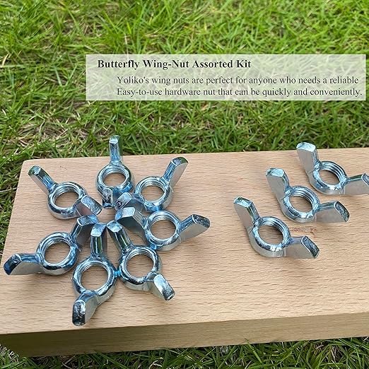 15 PCS 1/2-12 Inch Wingnuts, Quality Carbon Steel Wing Nuts Zinc Plated Fasteners Parts Butterfly Nut, Hand Twist Tighten Hardware Nuts Butterfly Wing-Nut 1/2-12” Assorted Kit
